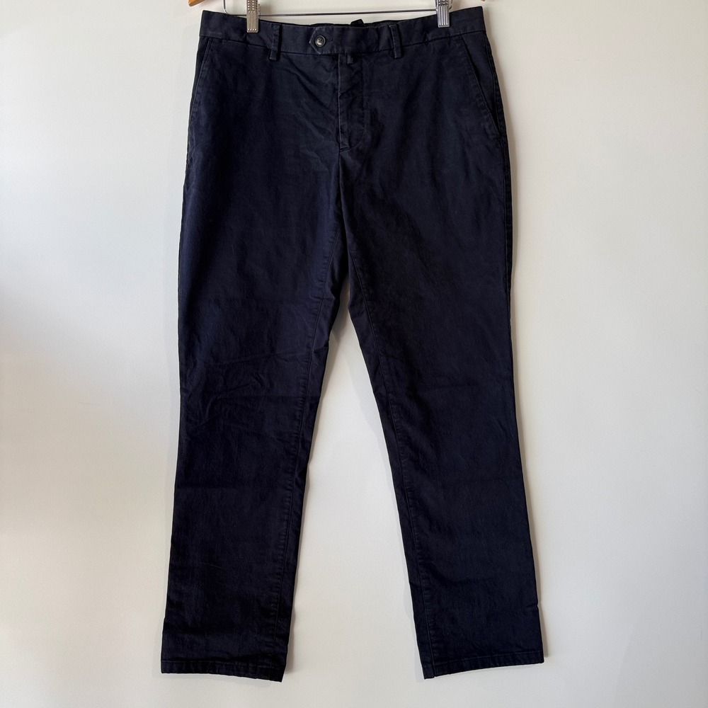 Suitsupply Porto Int Chinos Mens 34 Navy Blue Cotton Stretch Tailored Trousers